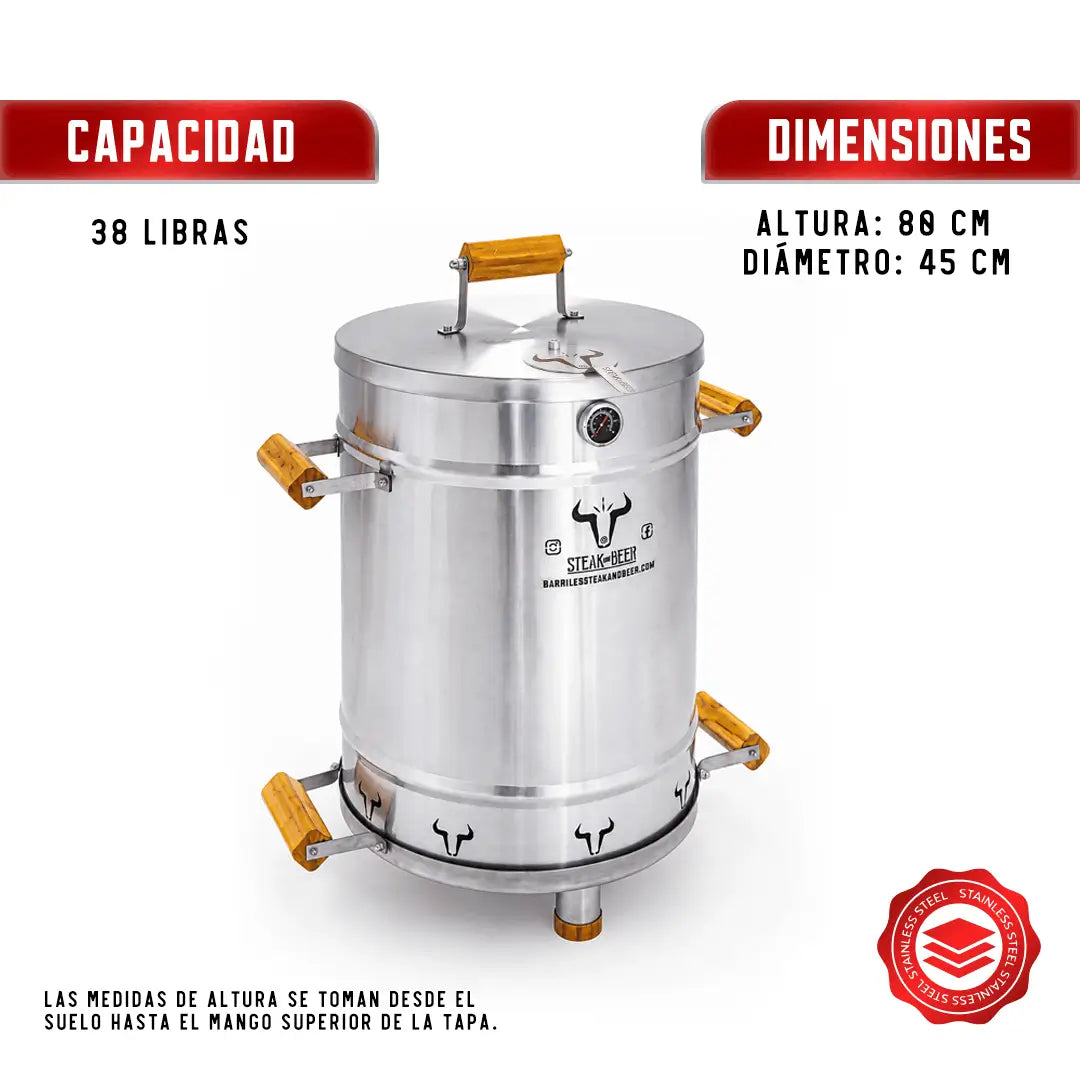 Super Oferta Navideña - Barril Asador en Acero Inoxidable